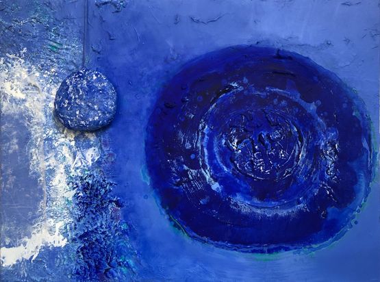 Rubbing Blue Planet by Zhang Jianjun contemporary artwork Painting