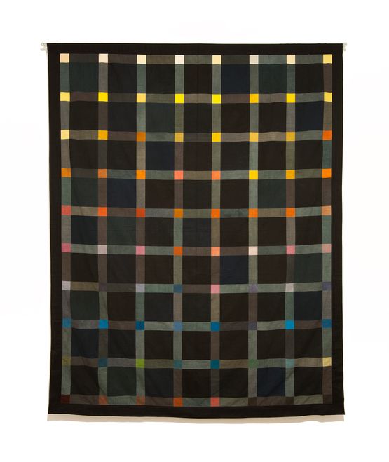 Color and black squares by Chant Avedissian contemporary artwork Textile