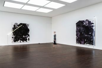 Contemporary art exhibition Mary Weatherford Train Yards at Gagosian Grosvenor Hill London United Kingdom