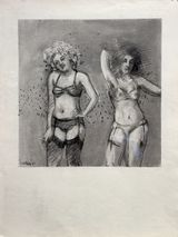 Smoking and Waiting by Idelle Weber contemporary artwork works on paper