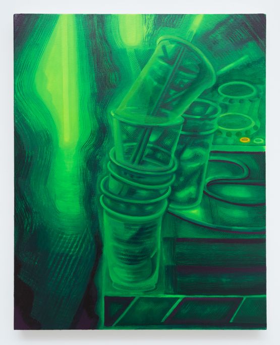 Untitled green cups by James Bartolacci contemporary artwork Painting