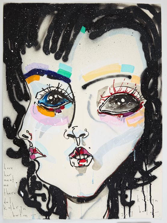 have her meet me there by Del Kathryn Barton contemporary artwork Mixed Media