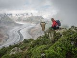 Raluca Collecting Butterflies for the Worldwide Painted Lady Migration Project Switzerland by Lucas Foglia contemporary artwork print