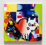 Database Painting Animal Totem Hello Kitty Twin B3 by Cody Choi contemporary artwork painting works on paper