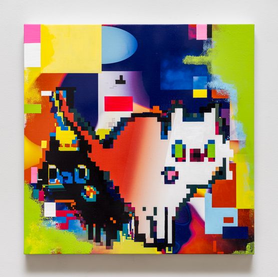 Database Painting Animal Totem Hello Kitty Twin B3 by Cody Choi contemporary artwork Painting