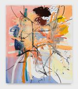 Ginger Squares Red and Blue Wash with Orange 112425 by Aaron Garber-Maikovska contemporary artwork painting