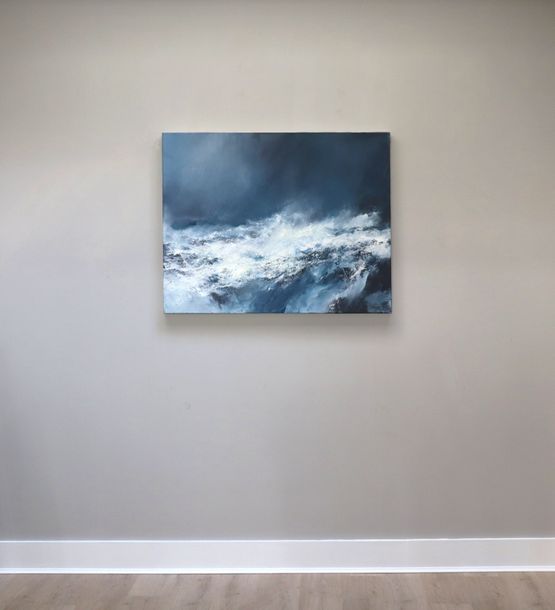 Sea state force 9 - Waves toppling and tumbling by Janette Kerr contemporary artwork Painting