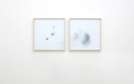 Diptych Ease It  One hand drumming by Stefana McClure contemporary artwork Drawing