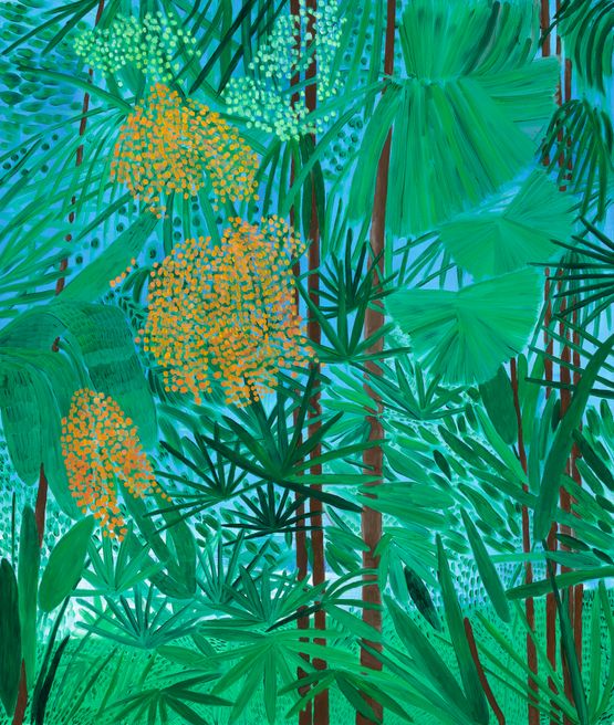 Tropical Plants Orange by Sally Ross contemporary artwork Painting