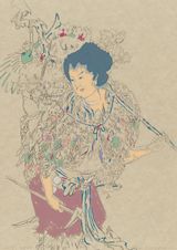 Learning from the past - drawing series N.15 by Karasumaru Yumi contemporary artwork works on paper