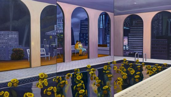 Home Sweet Home Floating in Bloom 3 by Mak2 contemporary artwork Painting