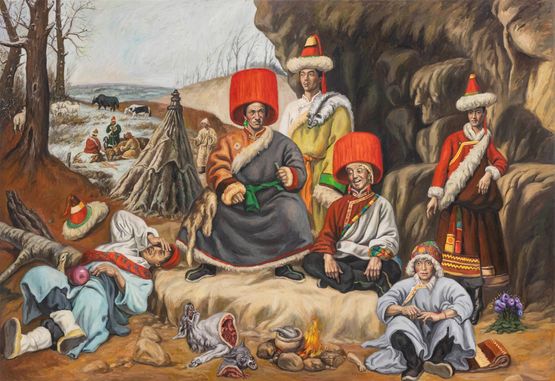 The Storyteller by Qin Qi contemporary artwork Painting