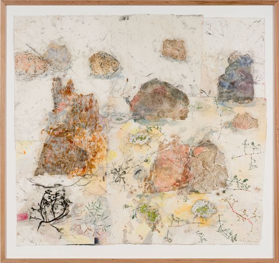 Walk across geological strata  Proterozoic to late Silurian each step a million years II by John Wolseley contemporary artwork Works on Paper