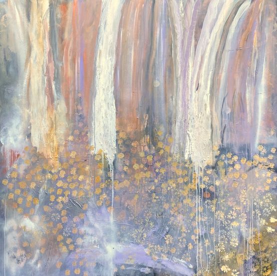 A rising sun a morning mist a moon by Dan Kyle contemporary artwork Painting