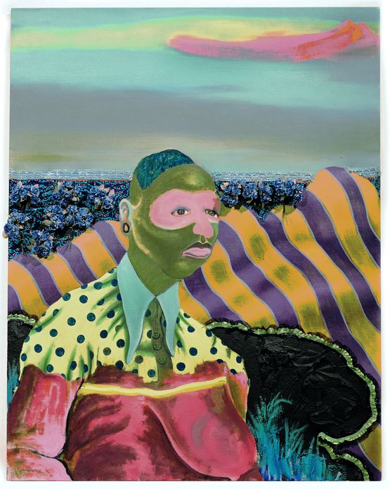 Untitled Portrait 1 by Simphiwe Ndzube contemporary artwork Painting