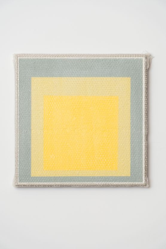 Homage to the Square with Bubblewrap and Packing Tape 10 by Tammi Campbell contemporary artwork Painting
