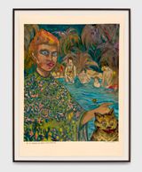 My memories are heavier than a golden cat by Marcel Dzama contemporary artwork painting