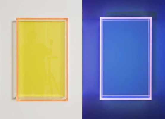 Colormirror pastel yellow Milan by Regine Schumann contemporary artwork Painting