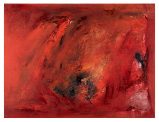 Scarlet Silence by Marie De Villepin contemporary artwork Painting