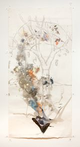 The Power of Movement in Plants - Dioscorides Yam with Leonardos Tree by John Wolseley contemporary artwork painting
