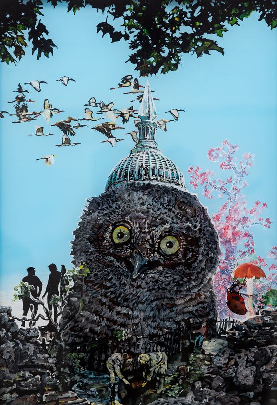 Das laute Denken by Wolf Hamm contemporary artwork Painting