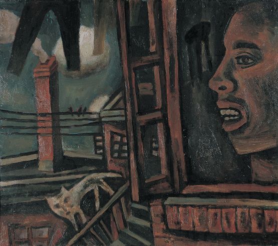 Self-portrait in a Red-brick House by Mao Xuhui contemporary artwork Painting