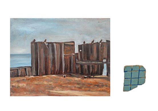 Notes from the Ship-Breaking Yard birds ampboundary walls by Bhasha Chakrabarti contemporary artwork Painting