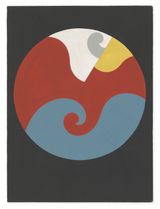 Composition dans un cercle a volutes Composition in a circle with volutes by Sophie Taeuber-Arp contemporary artwork drawing works on paper