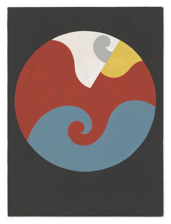 Composition dans un cercle a volutes Composition in a circle with volutes by Sophie Taeuber-Arp contemporary artwork Works on Paper
