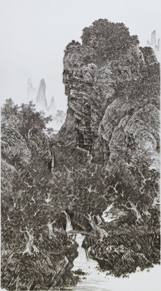 Imitating Flying Cascades in Autumn Woods by Fan Kuan Song Dynasty by Chen Chun-Hao contemporary artwork Sculpture