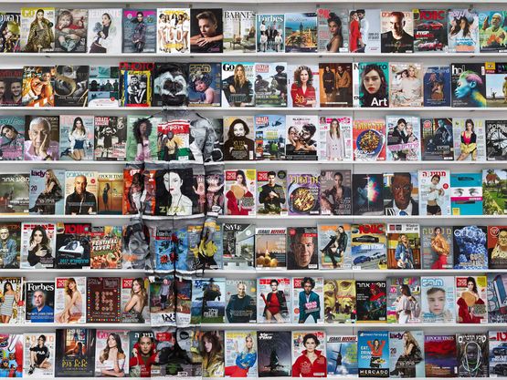 Israel Magazine Rack by Liu Bolin contemporary artwork Photography