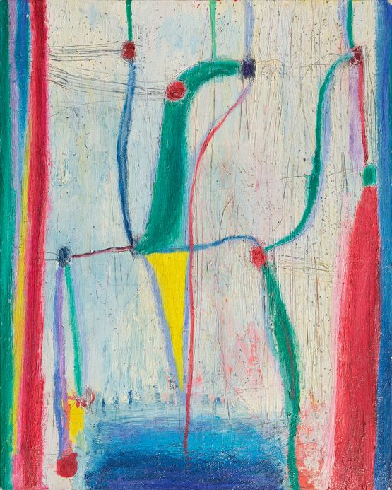 La testa ispirata di un artista cosmico by Nicola De Maria contemporary artwork Painting