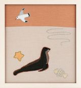 SEA LION AT SANDFLY BAY by Erica Van Zon contemporary artwork textile