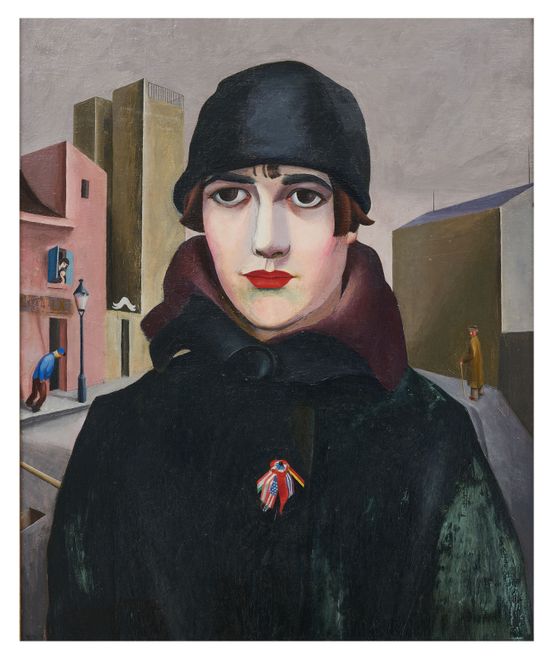 Nelly auch Strassenmadchen Nelly also Streetwalker by Niklaus Stoecklin contemporary artwork Painting