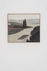 Lake scenary by Jon Koko contemporary artwork drawing painting works on paper
