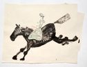 Black Horse with Goya Rider by Rose Wylie contemporary artwork Works on Paper