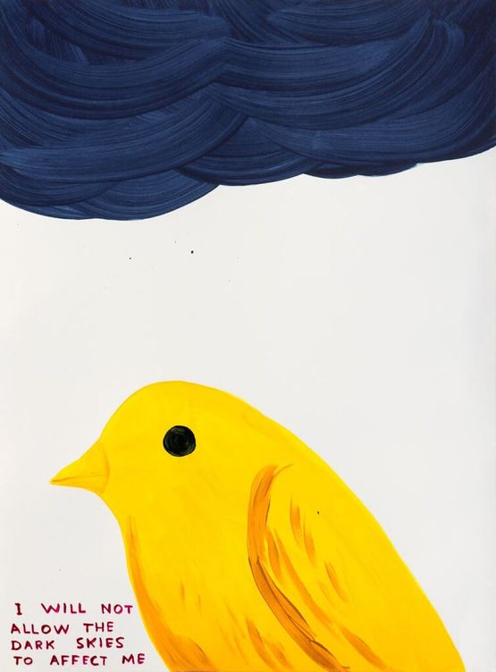 I Will Not Allow the Dark Skies to Affect me by David Shrigley contemporary artwork Print
