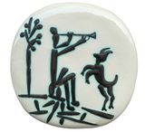 Joueur de flute et chevre by Pablo Picasso contemporary artwork sculpture