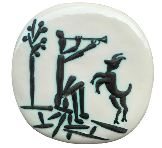 Joueur de flute et chevre by Pablo Picasso contemporary artwork Sculpture