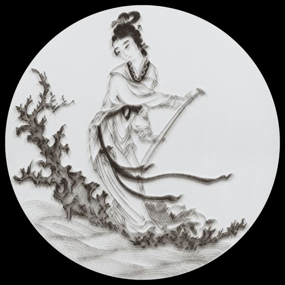 Imitating Hemp Maiden CelebratesBirthday of Lady Queen Mother by Pu Xin-Yu by Chen Chun-Hao contemporary artwork Sculpture