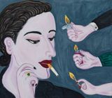 Lighting Up Fireworks by Julia Long contemporary artwork painting