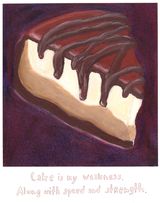 Cake is my weakness. Along with speed and strenght. by Bianca Kennedy contemporary artwork drawing