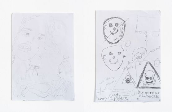 Factory Pin-Up study by Rose Wylie contemporary artwork Works on Paper