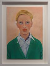 Man at Frieze becoming Hugo by Helen Downie contemporary artwork painting