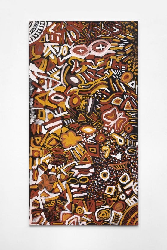 Bush Holiday Dreaming by Leon Russell Black contemporary artwork Painting