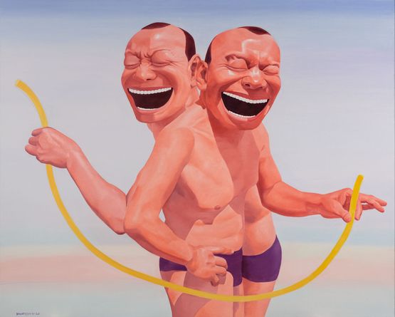 Stranded by Yue Minjun contemporary artwork Painting