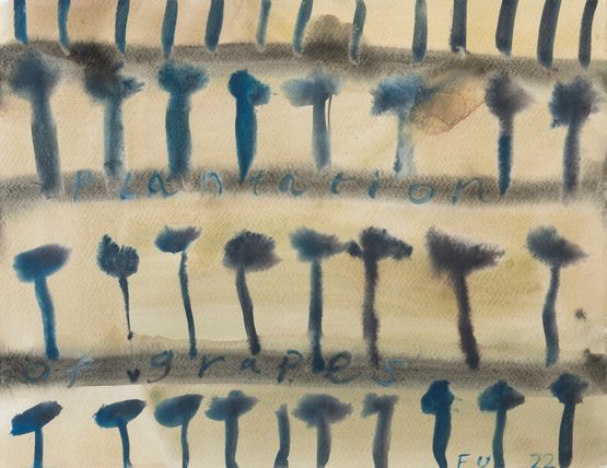 Plantation of Grapes by Francis Upritchard contemporary artwork Works on Paper