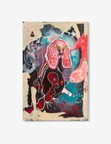 AREA 55 MEIN FLYING BAGUETTEA SPRICHT DICH UFOARTIG AN STUMPF by Jonathan Meese contemporary artwork painting works on paper