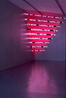 Looming Text Gravity and Center Bowl of Lilacs Poppies and the lost bee by Henri Cole by Jenny Holzer contemporary artwork Sculpture