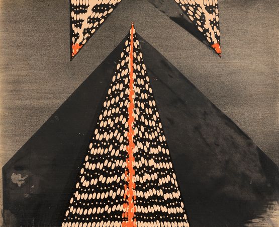 Sense was out of line a simple rocket launching over by Radhika Khimji contemporary artwork Painting